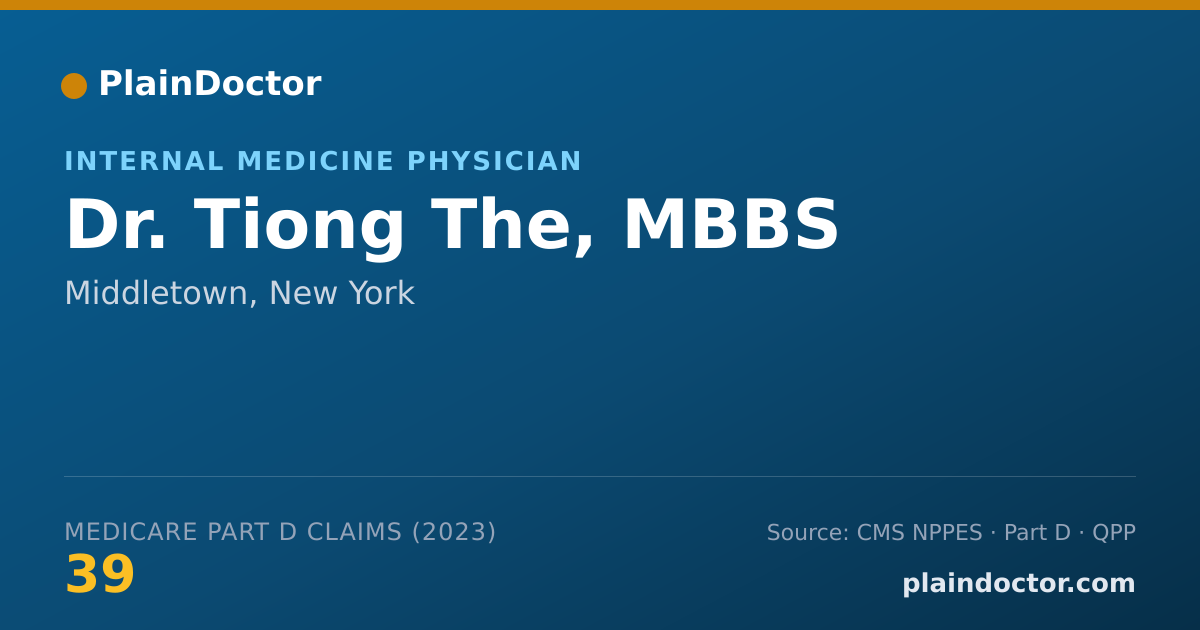 Shareable card for Tiong The, MBBS - Internal Medicine Physician, Middletown, NY