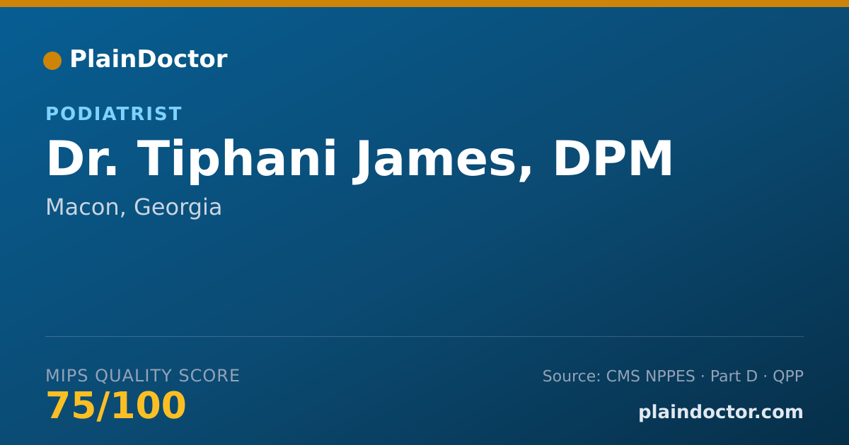 Shareable card for Tiphani James, DPM - Podiatrist, Macon, GA