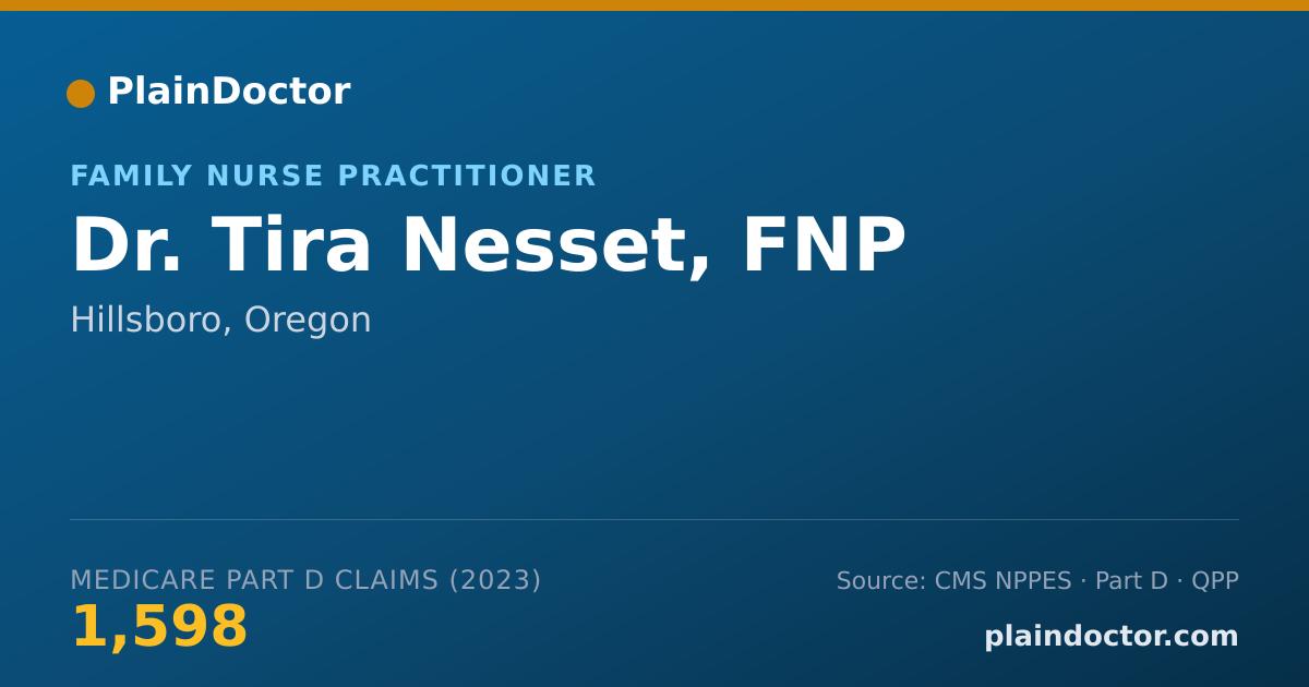 Shareable card for Tira Nesset, FNP - Family Nurse Practitioner, Hillsboro, OR