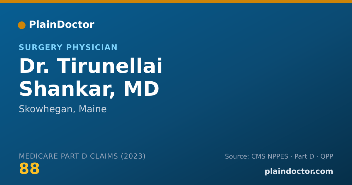Shareable card for Tirunellai Shankar, MD - Surgery Physician, Skowhegan, ME