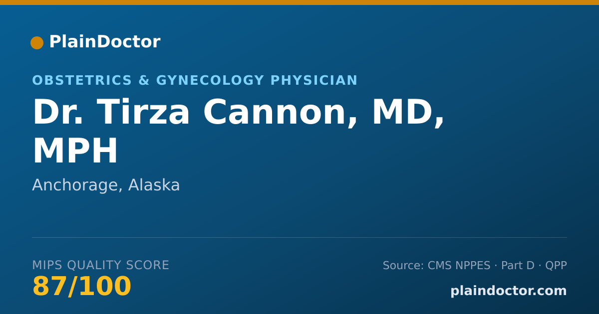 Shareable card for Tirza Cannon, MD, MPH - Obstetrics & Gynecology Physician, Anchorage, AK