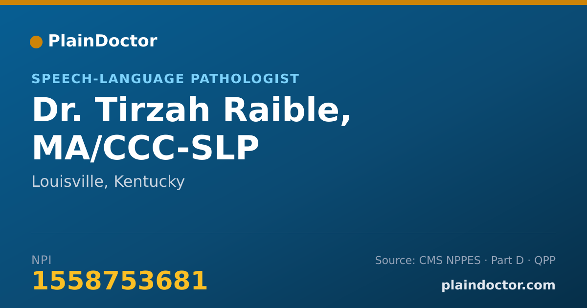Shareable card for Tirzah Raible, MA/CCC-SLP - Speech-Language Pathologist, Louisville, KY