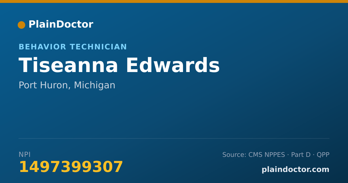 Shareable card for Tiseanna Edwards - Behavior Technician, Port Huron, MI
