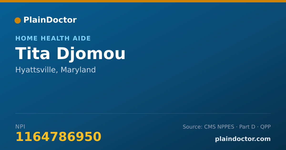 Shareable card for Tita Djomou - Home Health Aide, Hyattsville, MD