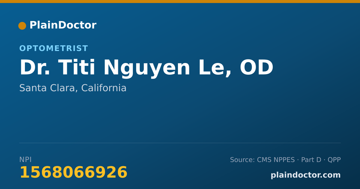 Shareable card for Titi Nguyen Le, OD - Optometrist, Santa Clara, CA