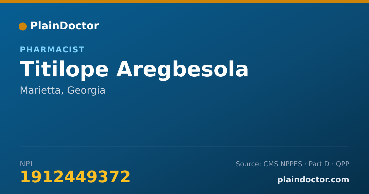 Shareable card for Titilope Aregbesola - Pharmacist, Marietta, GA