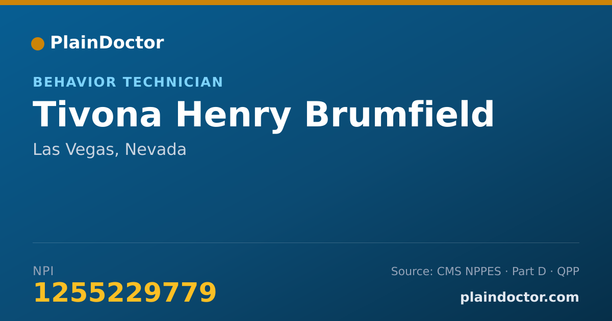 Shareable card for Tivona Henry Brumfield - Behavior Technician, Las Vegas, NV
