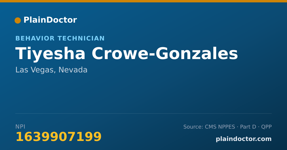 Shareable card for Tiyesha Crowe-Gonzales - Behavior Technician, Las Vegas, NV