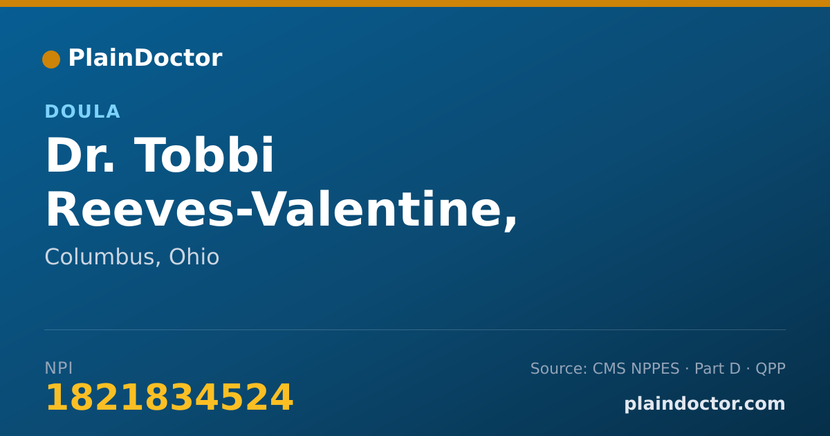 Shareable card for Tobbi Reeves-Valentine, REGISTERED NURSE - Doula, Columbus, OH
