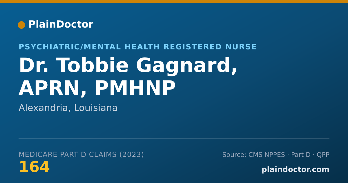 Shareable card for Tobbie Gagnard, APRN, PMHNP - Psychiatric/Mental Health Registered Nurse, Alexandria, LA