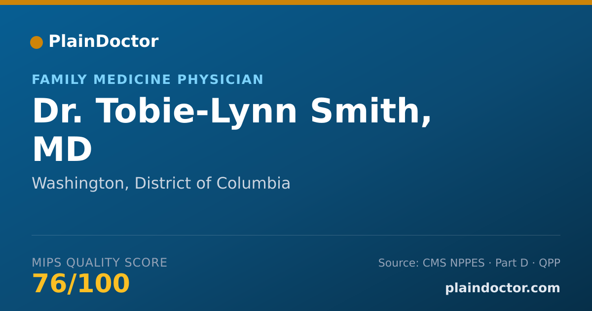 Shareable card for Tobie-Lynn Smith, MD - Family Medicine Physician, Washington, DC