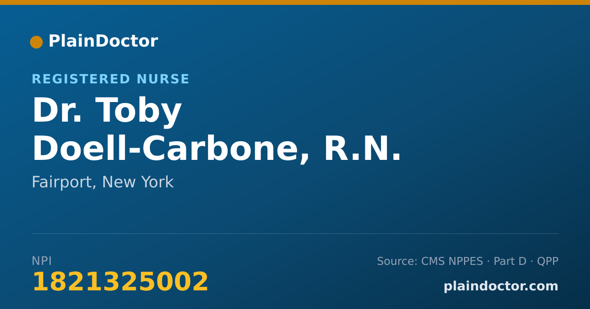 Shareable card for Toby Doell-Carbone, R.N. - Registered Nurse, Fairport, NY