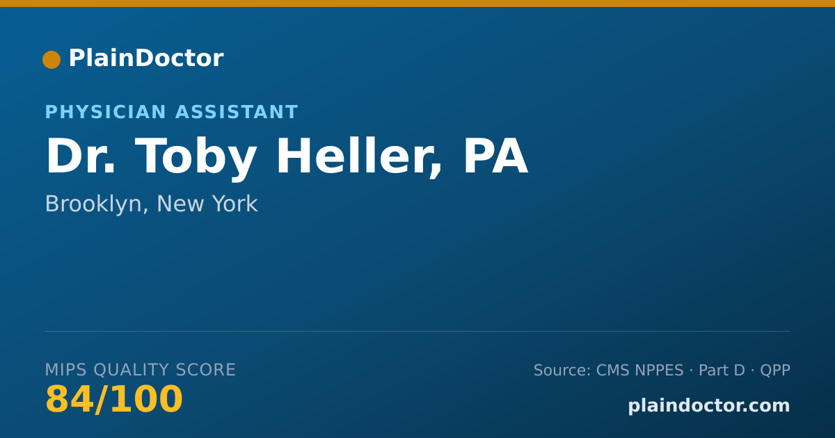 Shareable card for Toby Heller, PA - Physician Assistant, Brooklyn, NY