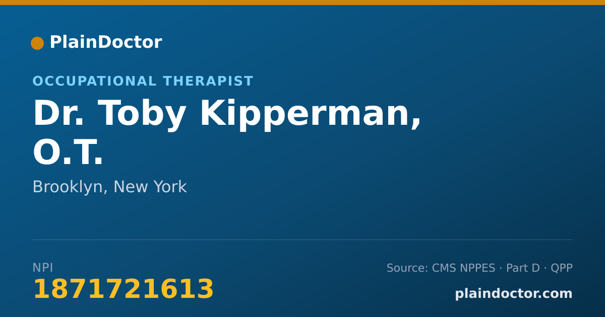 Shareable card for Toby Kipperman, O.T. - Occupational Therapist, Brooklyn, NY