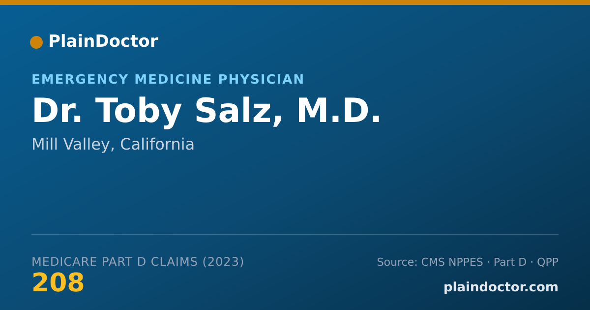 Shareable card for Toby Salz, M.D. - Emergency Medicine Physician, Mill Valley, CA
