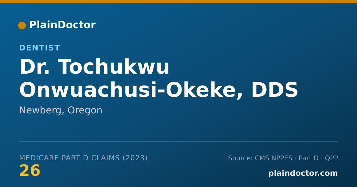 Shareable card for Tochukwu Onwuachusi-Okeke, DDS - Dentist, Newberg, OR