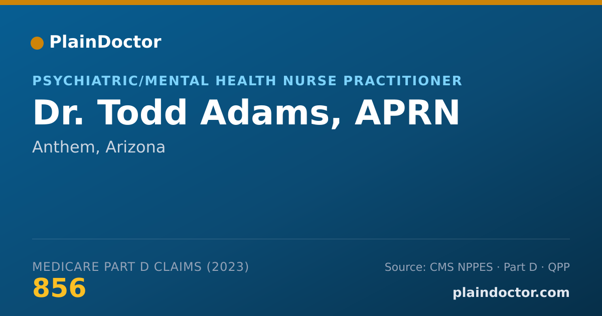Shareable card for Todd Adams, APRN - Psychiatric/Mental Health Nurse Practitioner, Anthem, AZ