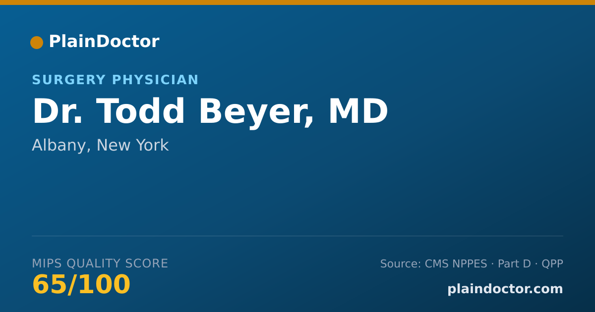 Shareable card for Todd Beyer, MD - Surgery Physician, Albany, NY