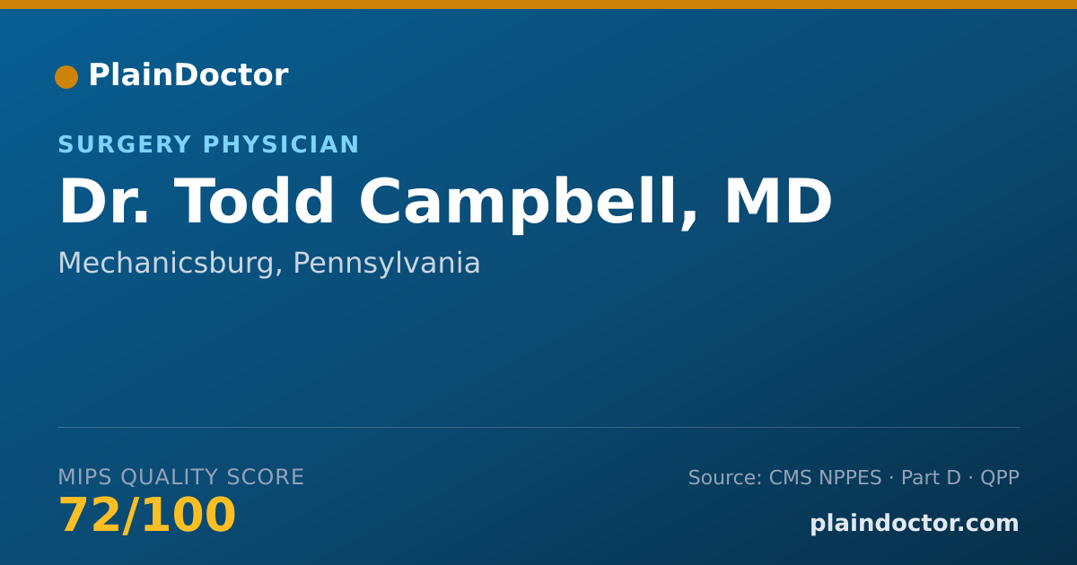 Shareable card for Todd Campbell, MD - Surgery Physician, Mechanicsburg, PA