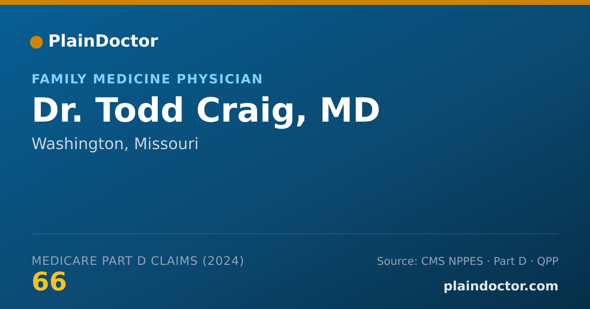 Shareable card for Todd Craig, MD - Family Medicine Physician, Washington, MO