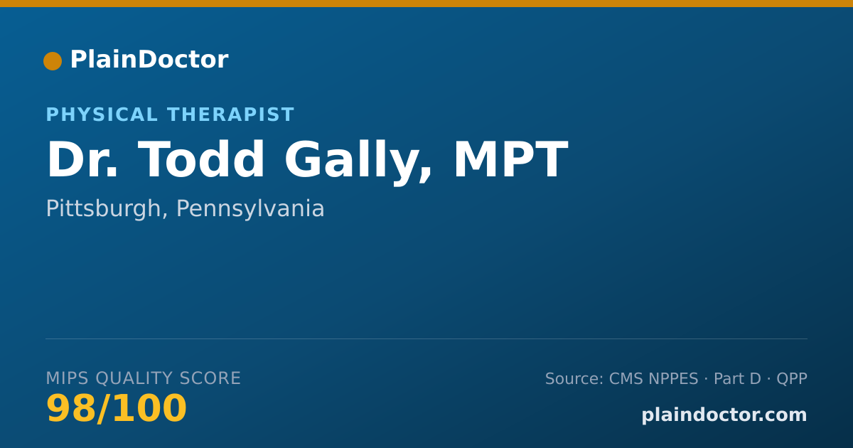 Shareable card for Todd Gally, MPT - Physical Therapist, Pittsburgh, PA