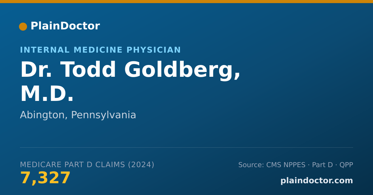 Shareable card for Todd Goldberg, M.D. - Internal Medicine Physician, Abington, PA