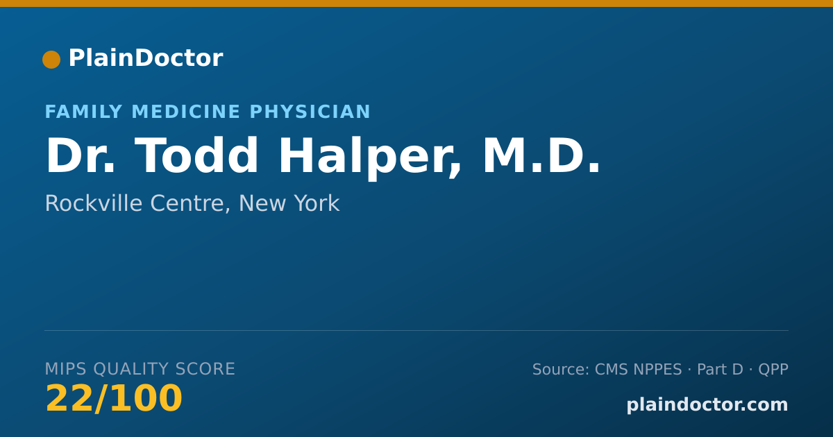 Shareable card for Todd Halper, M.D. - Family Medicine Physician, Rockville Centre, NY