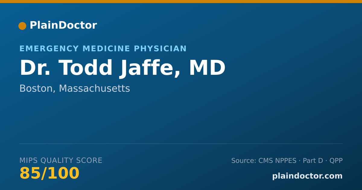 Shareable card for Todd Jaffe, MD - Emergency Medicine Physician, Boston, MA