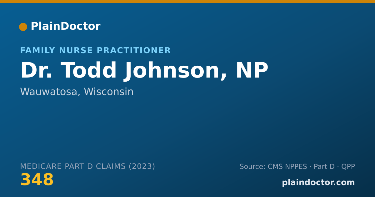 Shareable card for Todd Johnson, NP - Family Nurse Practitioner, Wauwatosa, WI