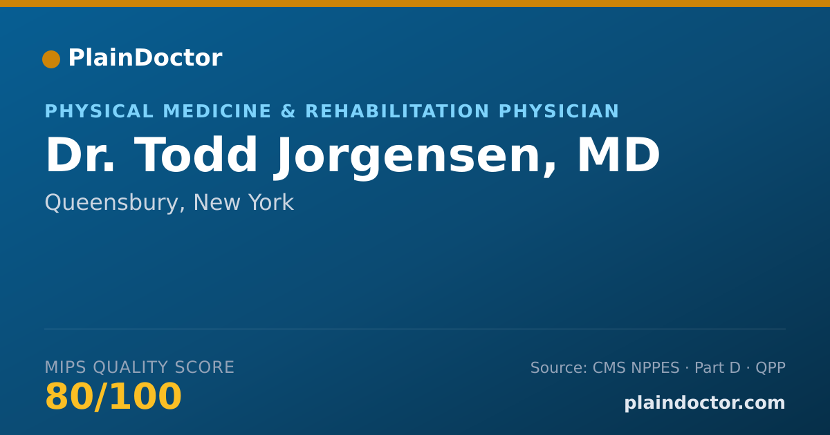 Shareable card for Todd Jorgensen, MD - Physical Medicine & Rehabilitation Physician, Queensbury, NY