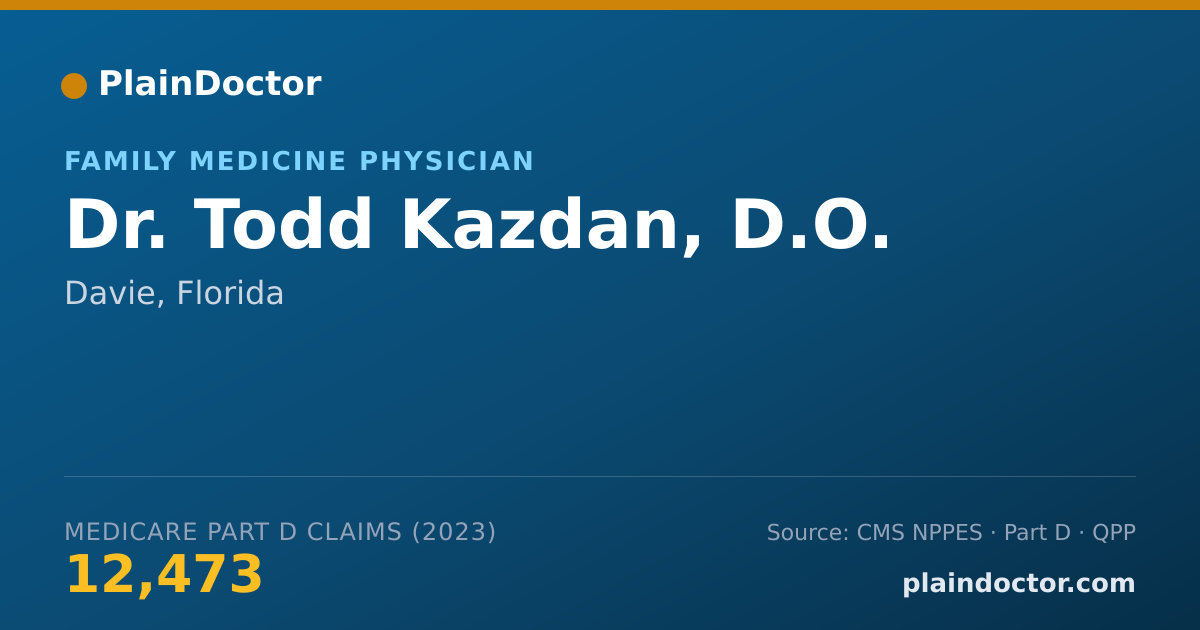 Shareable card for Todd Kazdan, D.O. - Family Medicine Physician, Davie, FL