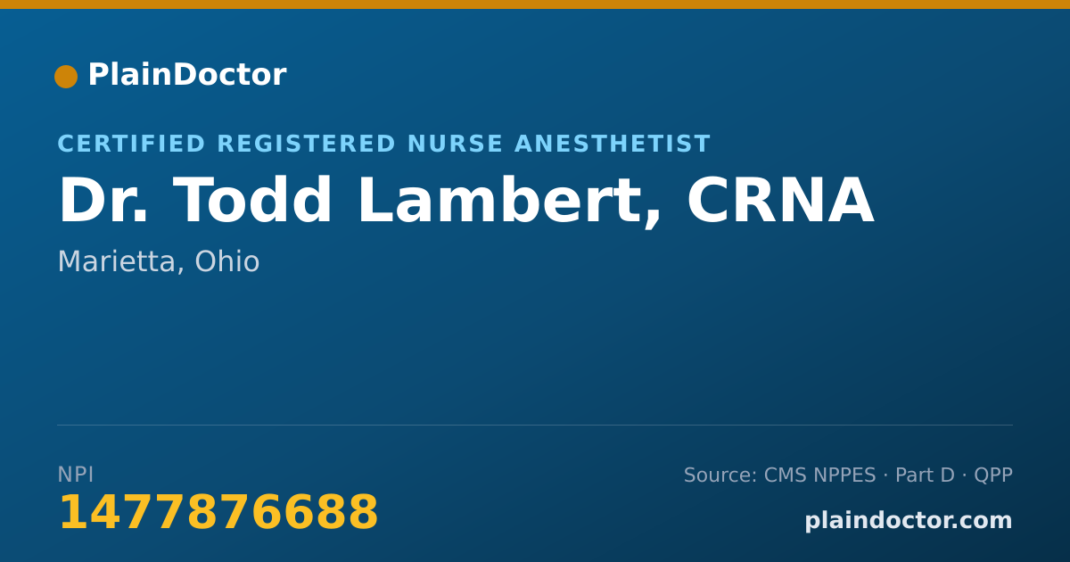 Shareable card for Todd Lambert, CRNA - Certified Registered Nurse Anesthetist, Marietta, OH
