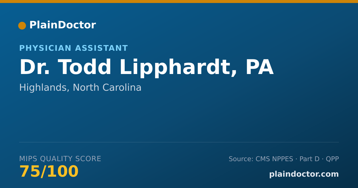 Shareable card for Todd Lipphardt, PA - Physician Assistant, Highlands, NC