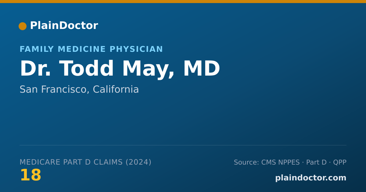 Shareable card for Todd May, MD - Family Medicine Physician, San Francisco, CA