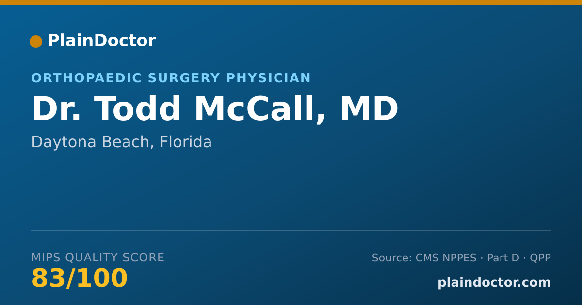 Shareable card for Todd McCall, MD - Orthopaedic Trauma Physician, Daytona Beach, FL