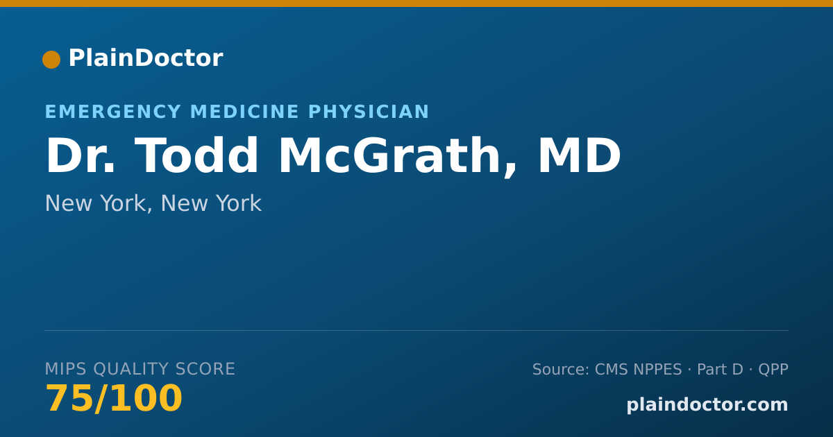 Shareable card for Todd McGrath, MD - Emergency Medicine Physician, New York, NY