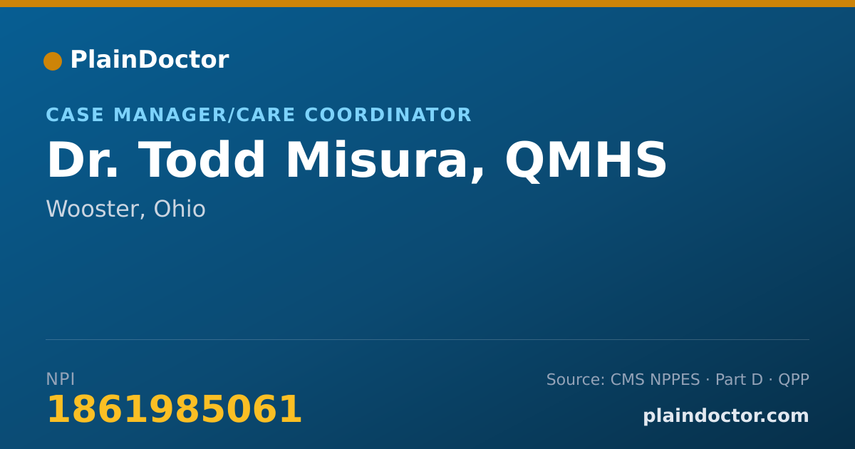 Shareable card for Todd Misura, QMHS - Case Manager/Care Coordinator, Wooster, OH