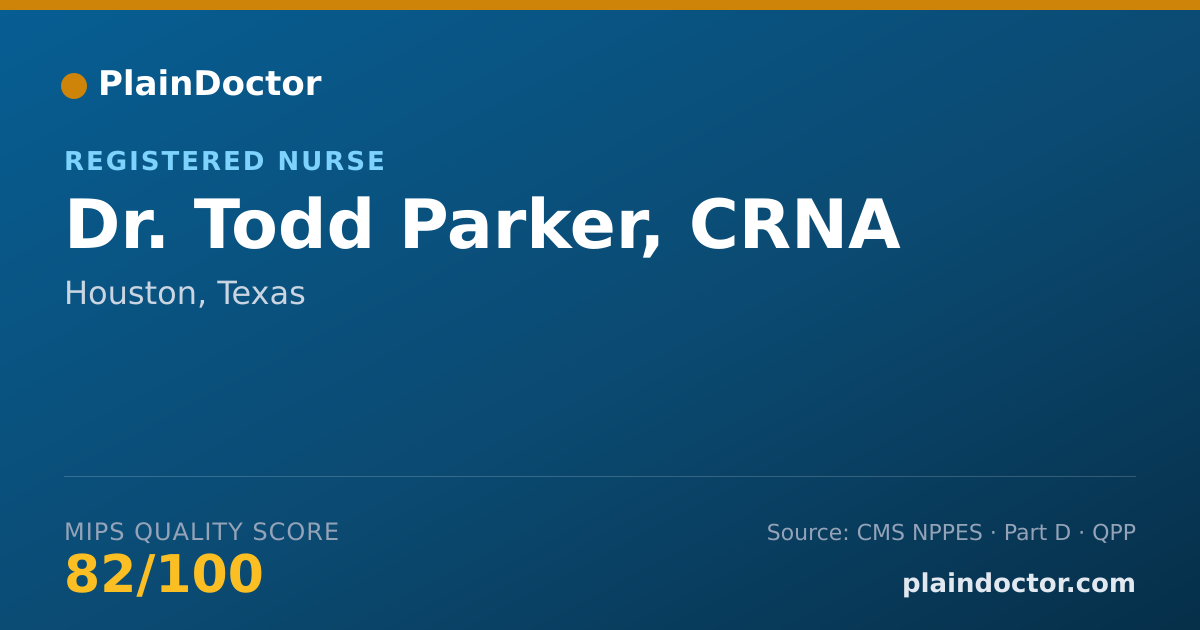Shareable card for Todd Parker, CRNA - Registered Nurse, Houston, TX