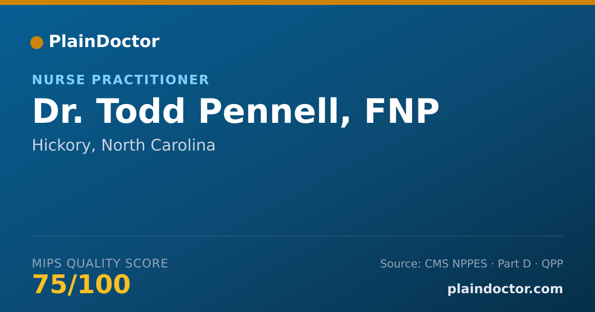 Shareable card for Todd Pennell, FNP - Nurse Practitioner, Hickory, NC