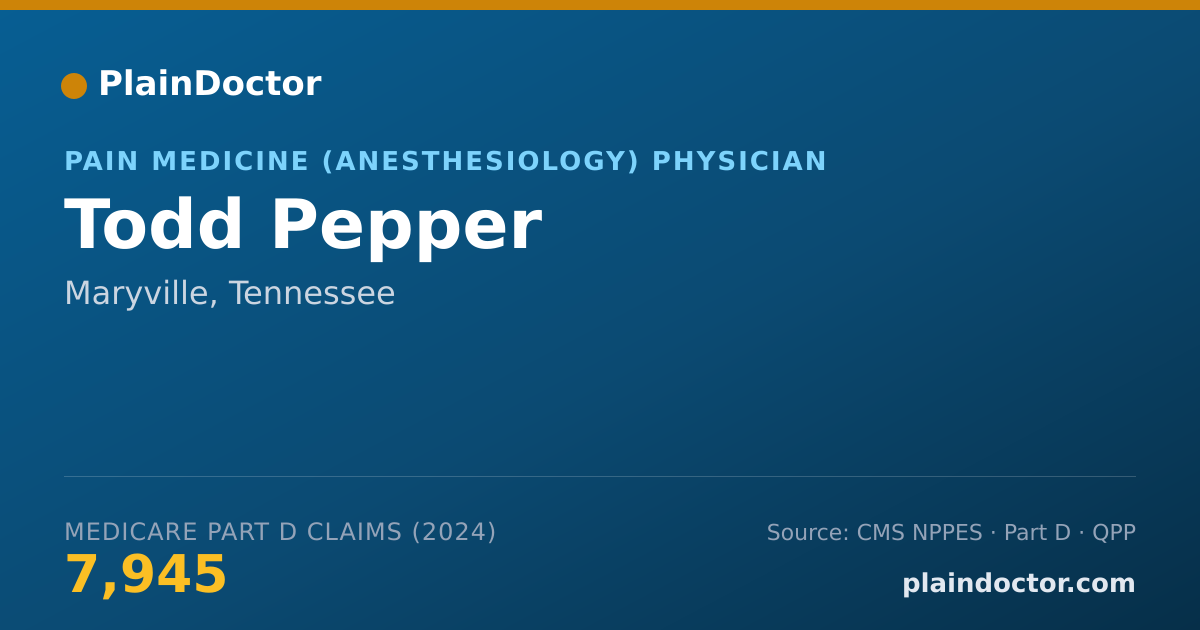 Shareable card for Todd Pepper - Pain Medicine (Anesthesiology) Physician, Maryville, TN