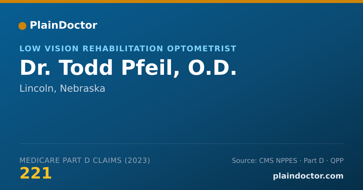 Shareable card for Todd Pfeil, O.D. - Low Vision Rehabilitation Optometrist, Lincoln, NE