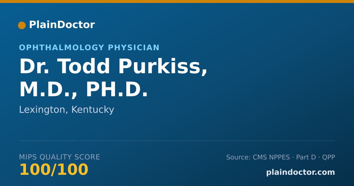 Shareable card for Todd Purkiss, M.D., PH.D. - Ophthalmology Physician, Lexington, KY