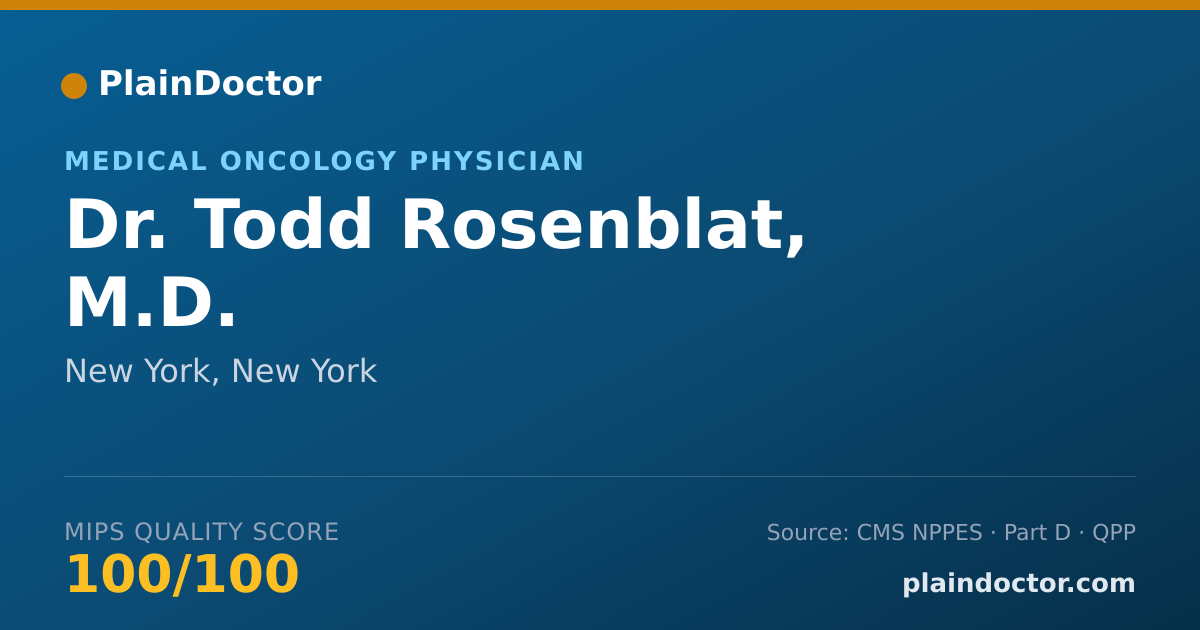 Shareable card for Todd Rosenblat, M.D. - Medical Oncology Physician, New York, NY