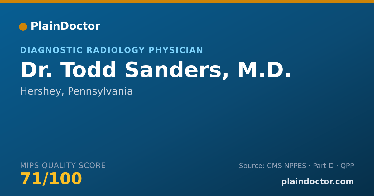 Shareable card for Todd Sanders, M.D. - Diagnostic Radiology Physician, Hershey, PA