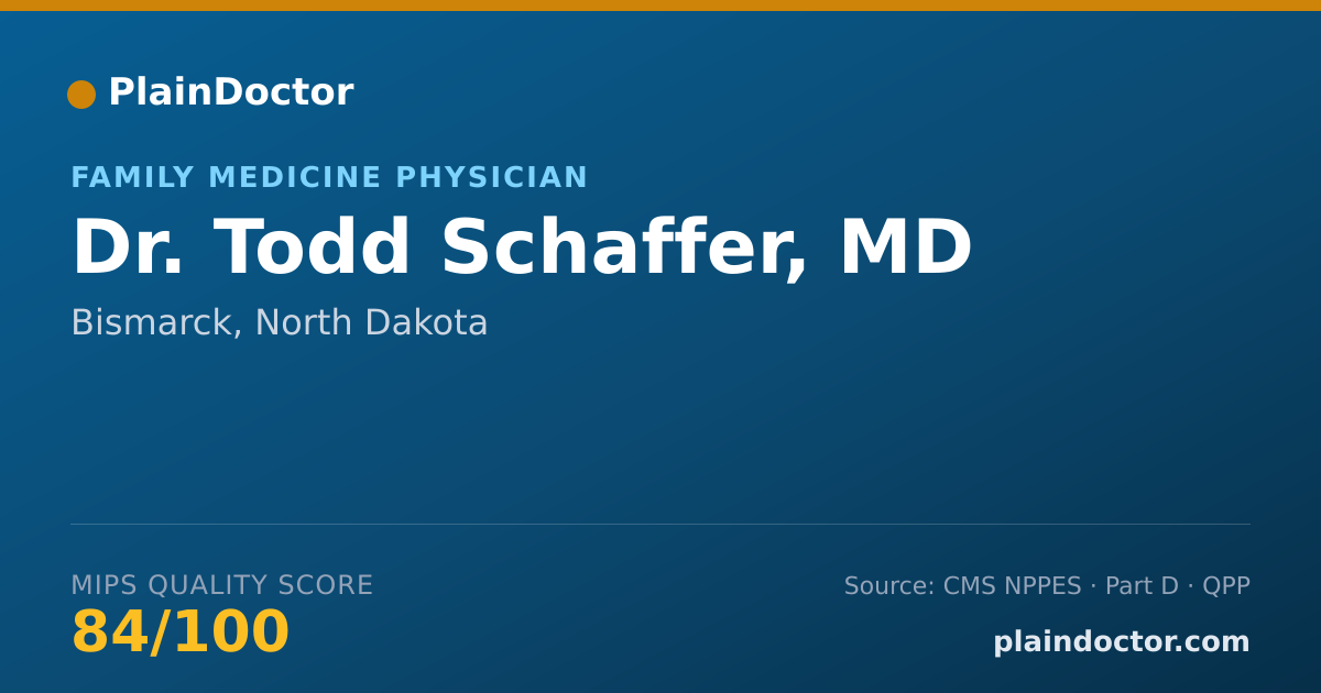 Shareable card for Todd Schaffer, MD - Family Medicine Physician, Bismarck, ND