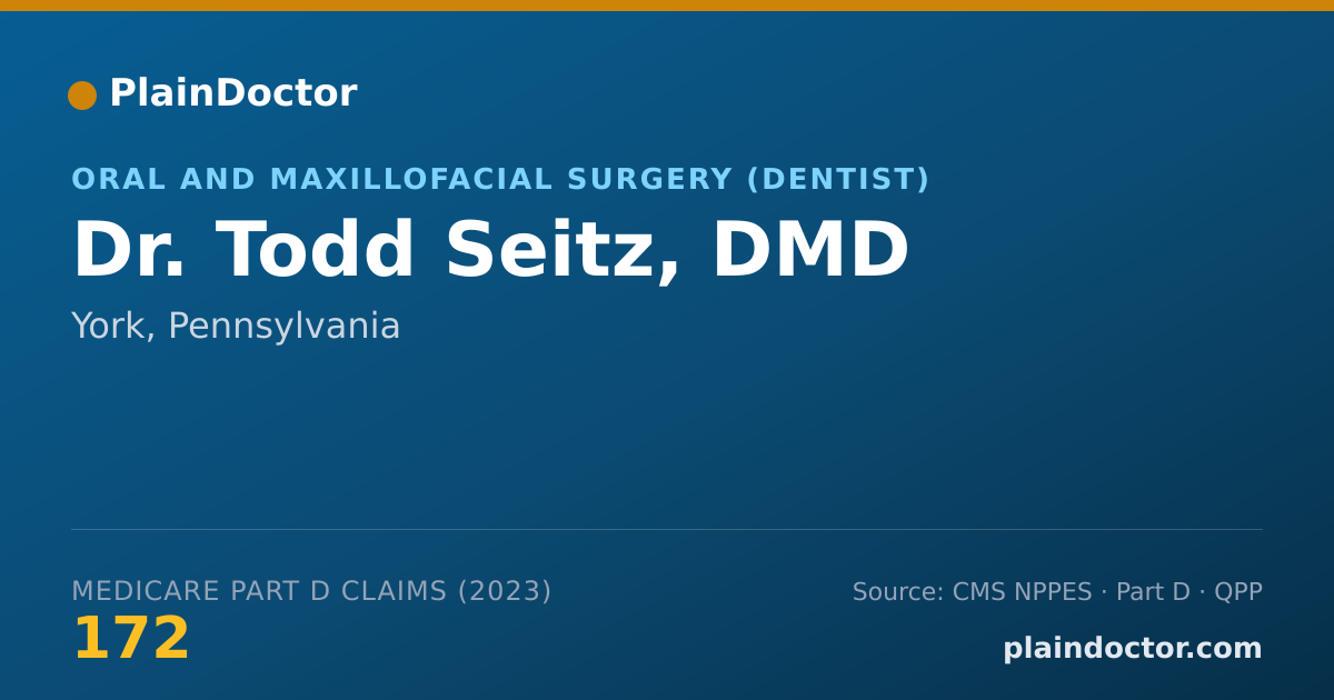 Shareable card for Todd Seitz, DMD - Oral and Maxillofacial Surgery (Dentist), York, PA