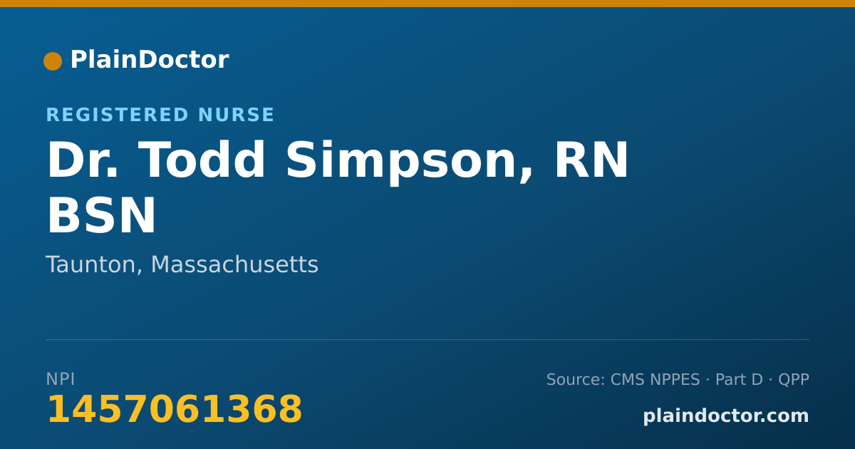 Shareable card for Todd Simpson, RN BSN - Registered Nurse, Taunton, MA