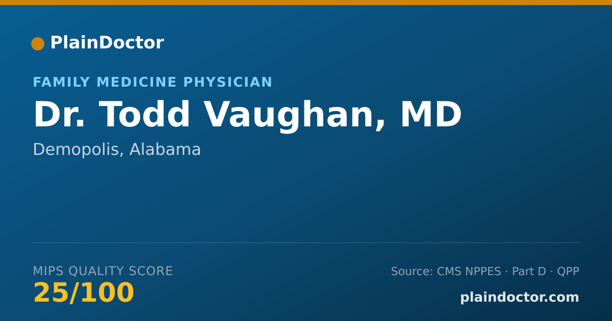 Shareable card for Todd Vaughan, MD - Family Medicine Physician, Demopolis, AL