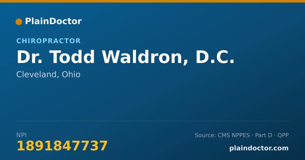 Shareable card for Todd Waldron, D.C. - Chiropractor, Cleveland, OH