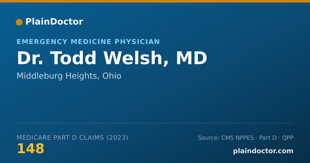 Shareable card for Todd Welsh, MD - Emergency Medicine Physician, Middleburg Heights, OH